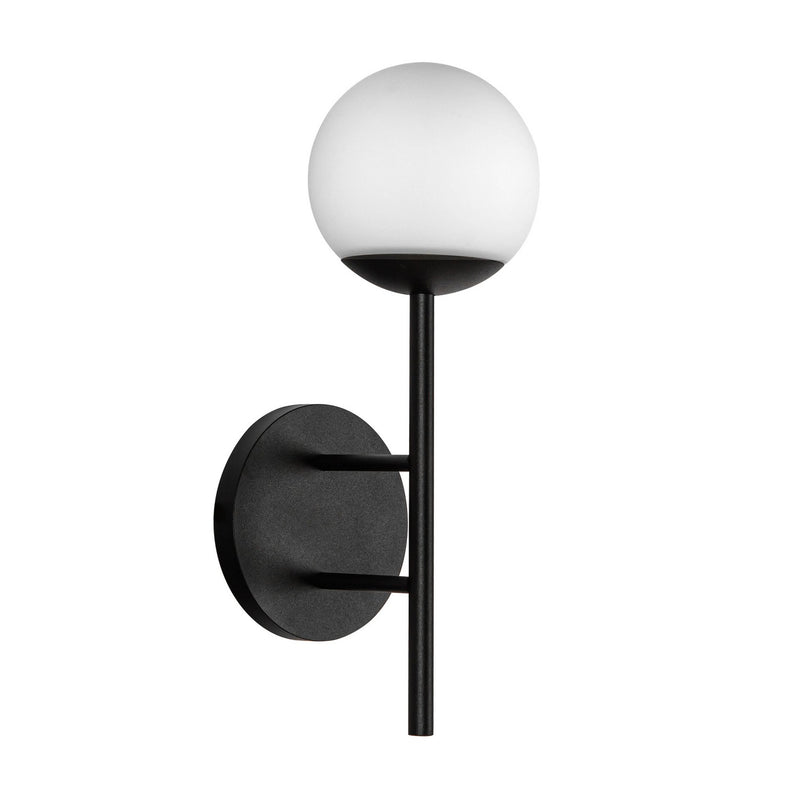 Kuzco Lighting EW78513-BK/OP LED Exterior Wall Mount, Black/Opal Glass