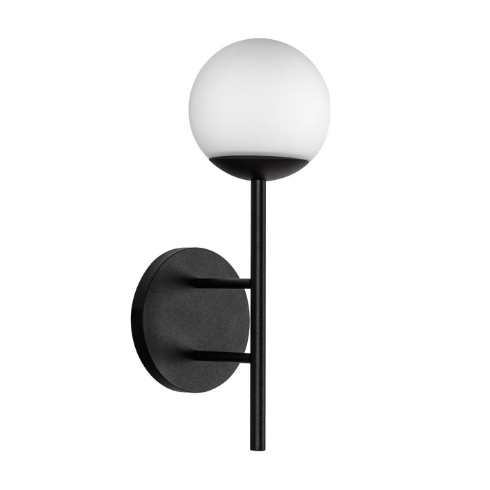 Kuzco Lighting EW78513-BK/OP LED Exterior Wall Mount, Black/Opal Glass