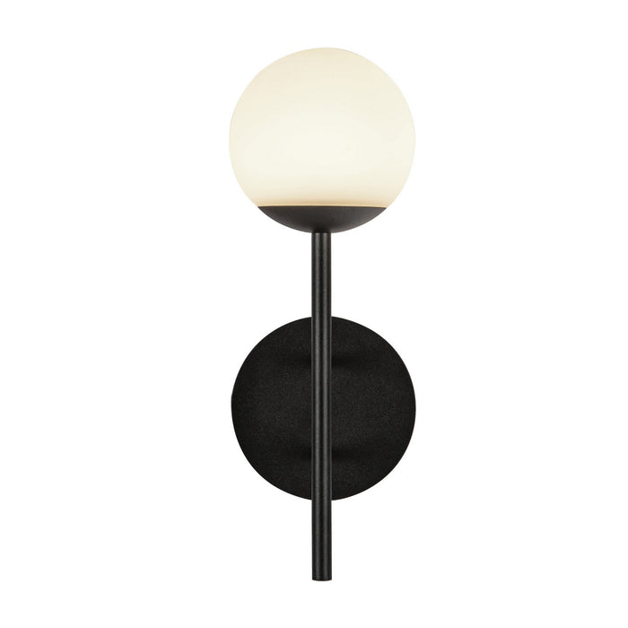 Kuzco Lighting EW78513-BK/OP LED Exterior Wall Mount, Black/Opal Glass