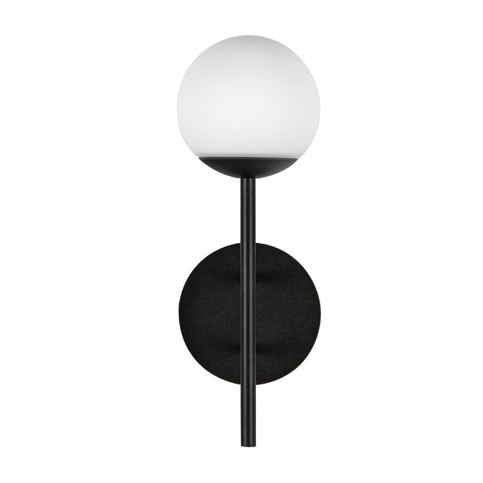 Kuzco Lighting EW78513-BK/OP LED Exterior Wall Mount, Black/Opal Glass