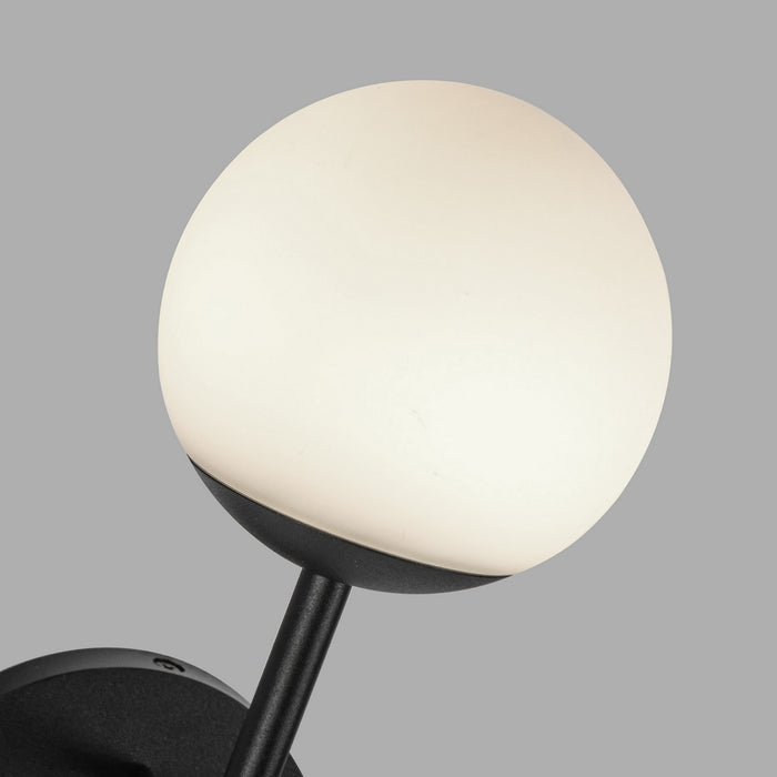 Kuzco Lighting EW78513-BK/OP LED Exterior Wall Mount, Black/Opal Glass
