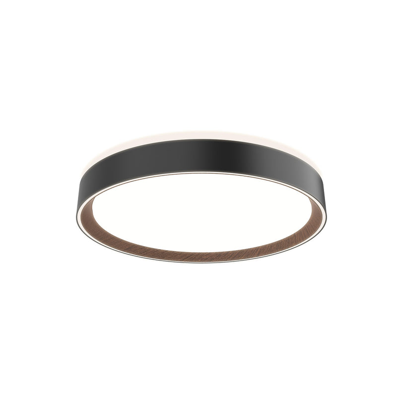 Kuzco Lighting FM43916-BK/WT-5CCT LED Flush Mount, Black/Walnut