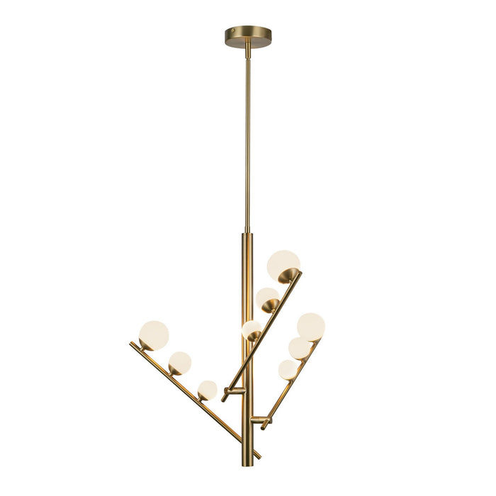Kuzco Lighting CH55524-BG/OP LED Chandelier, Brushed Gold/Opal Glass