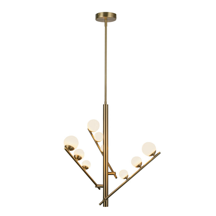 Kuzco Lighting CH55524-BG/OP LED Chandelier, Brushed Gold/Opal Glass