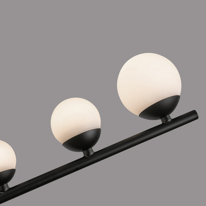 Kuzco Lighting CH55524-BK/OP LED Chandelier, Black/Opal Glass