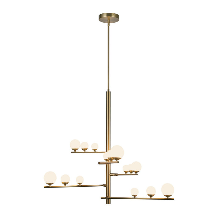 Kuzco Lighting CH55530-BG/OP LED Chandelier, Brushed Gold/Opal Glass