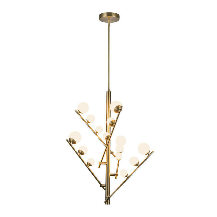 Kuzco Lighting CH55530-BG/OP LED Chandelier, Brushed Gold/Opal Glass