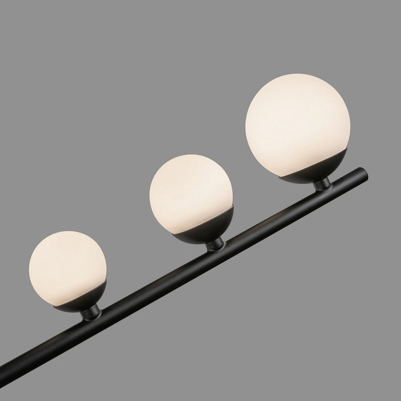 Kuzco Lighting CH55530-BK/OP LED Chandelier, Black/Opal Glass