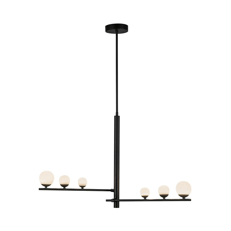 Kuzco Lighting PD55520-BK/OP LED Pendant, Black/Opal Glass