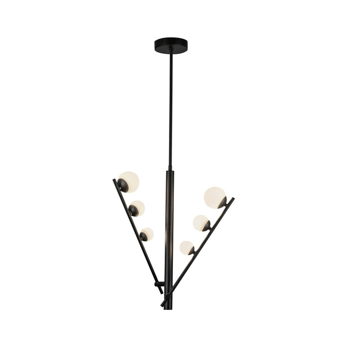 Kuzco Lighting PD55520-BK/OP LED Pendant, Black/Opal Glass