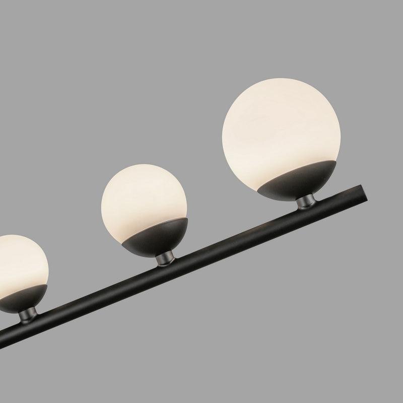 Kuzco Lighting PD55520-BK/OP LED Pendant, Black/Opal Glass