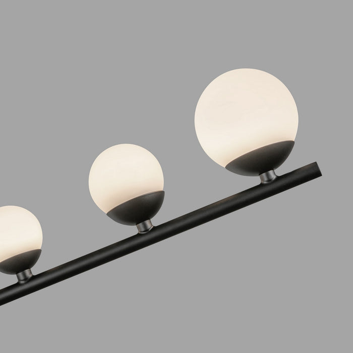 Kuzco Lighting PD55520-BK/OP LED Pendant, Black/Opal Glass