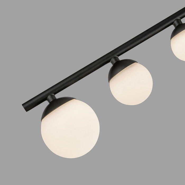 Kuzco Lighting SF55525-BK/OP LED Semi-Flush Mount, Black/Opal Glass