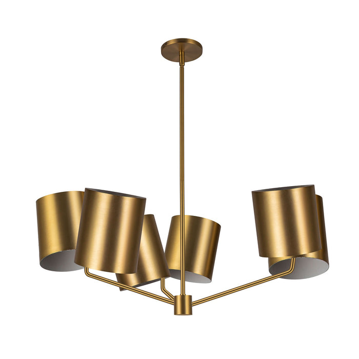 Kuzco Lighting CH58830-BG Six Light Chandelier, Brushed Gold