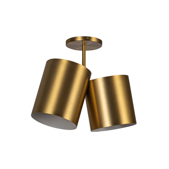 Kuzco Lighting SF58814-BG Two Light Semi-Flush Mount, Brushed Gold