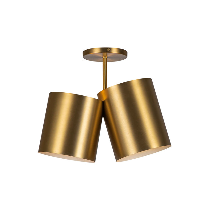 Kuzco Lighting SF58814-BG Two Light Semi-Flush Mount, Brushed Gold
