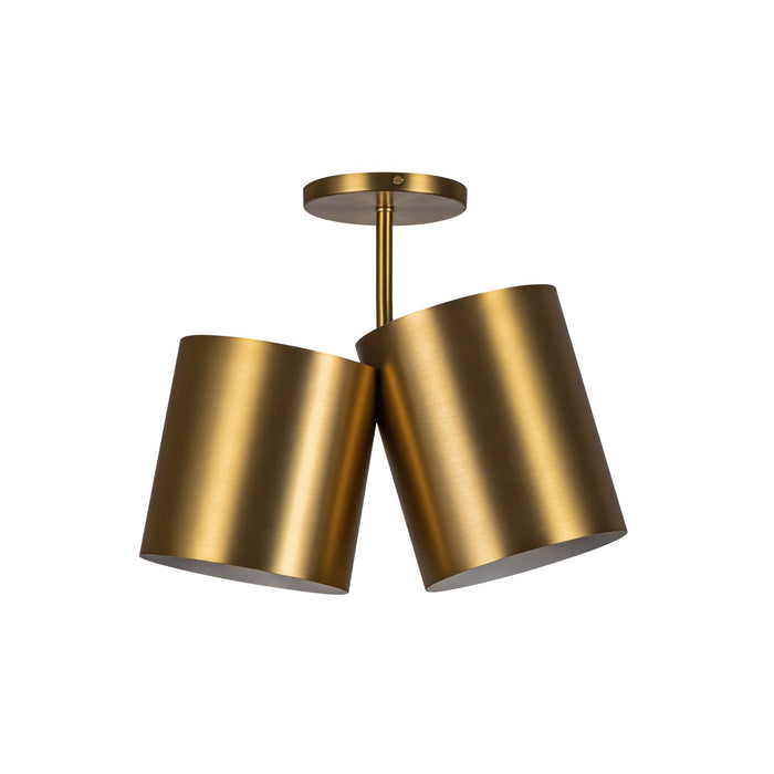Kuzco Lighting SF58814-BG Two Light Semi-Flush Mount, Brushed Gold