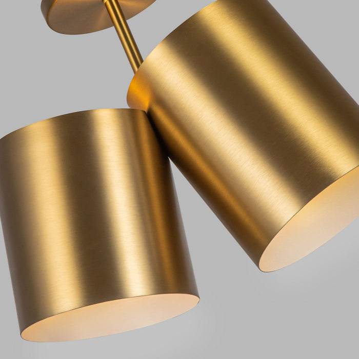 Kuzco Lighting SF58814-BG Two Light Semi-Flush Mount, Brushed Gold