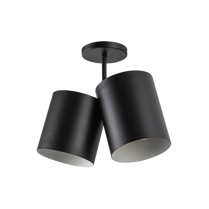 Kuzco Lighting SF58814-BK Two Light Semi-Flush Mount, Black