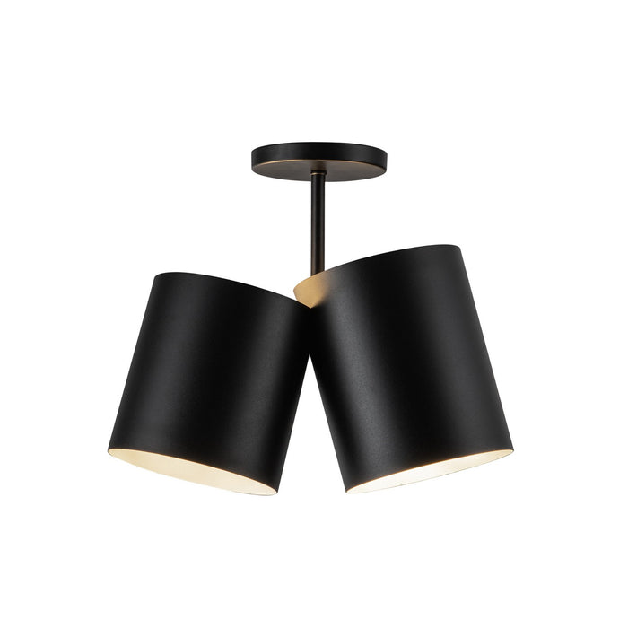 Kuzco Lighting SF58814-BK Two Light Semi-Flush Mount, Black