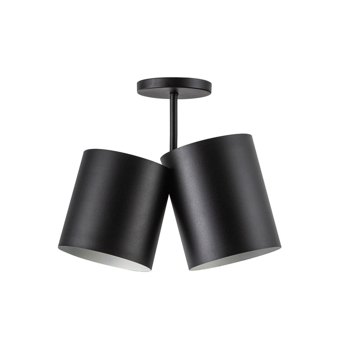 Kuzco Lighting SF58814-BK Two Light Semi-Flush Mount, Black