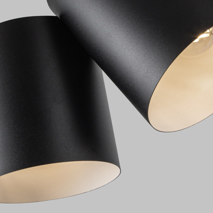 Kuzco Lighting SF58814-BK Two Light Semi-Flush Mount, Black
