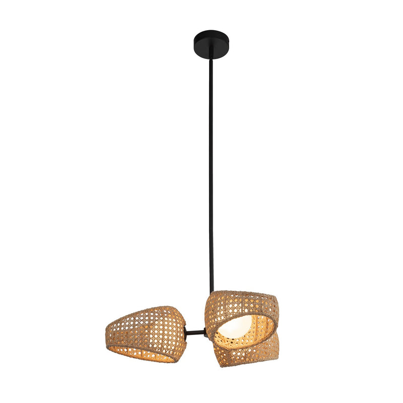 Kuzco Lighting CH20625-BK/OP LED Chandelier, Black/Opal Glass