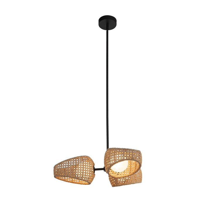 Kuzco Lighting CH20625-BK/OP LED Chandelier, Black/Opal Glass
