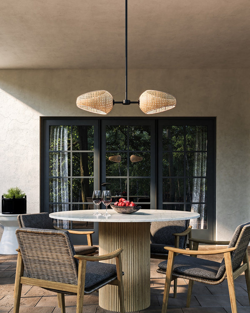 Kuzco Lighting PD20602-BK/OP LED Pendant, Black/Opal Glass