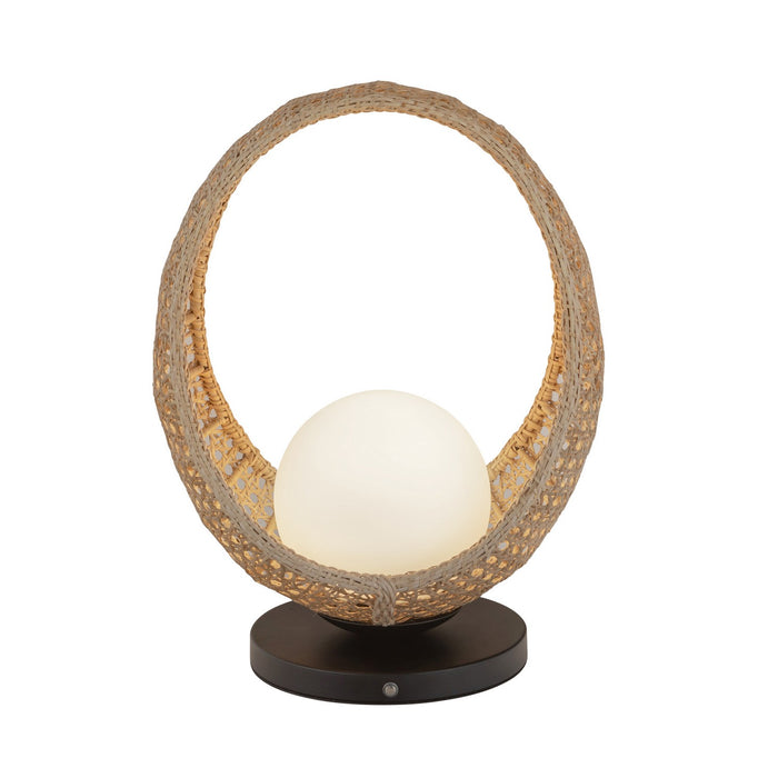 Kuzco Lighting TL20616-BK/OP LED Table Lamp, Black/Opal Glass