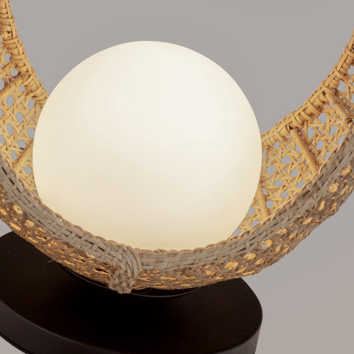Kuzco Lighting TL20616-BK/OP LED Table Lamp, Black/Opal Glass