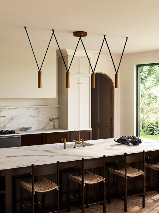 Kuzco Lighting LP90404-VB LED Linear Pendant, Vintage Brass