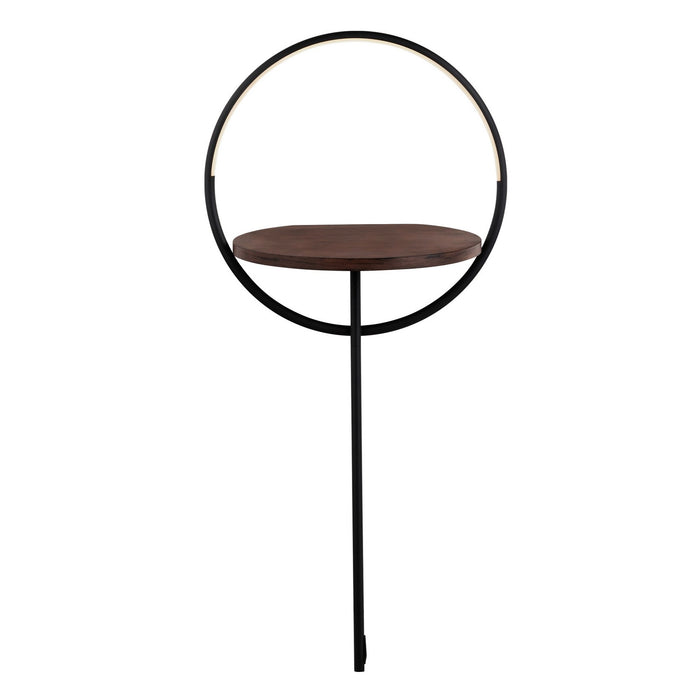 Kuzco Lighting FL83818-BK/WT LED Floor Lamp, Black/Walnut