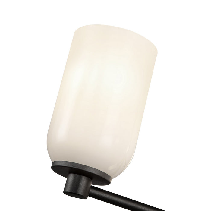 Kuzco Lighting CH57731-BK/GO Five Light Chandelier, Black/Glossy Opal Glass