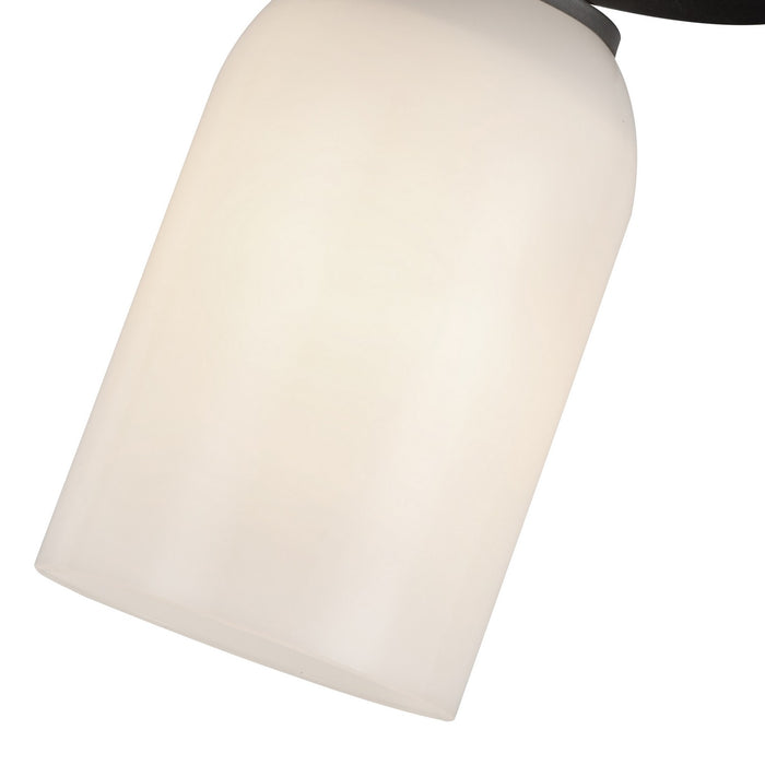 Kuzco Lighting SF57704-BK/GO One Light Semi-Flush Mount, Black/Glossy Opal Glass