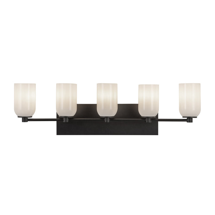 Kuzco Lighting VL57732-BK/GO Five Light Vanity, Black/Glossy Opal Glass