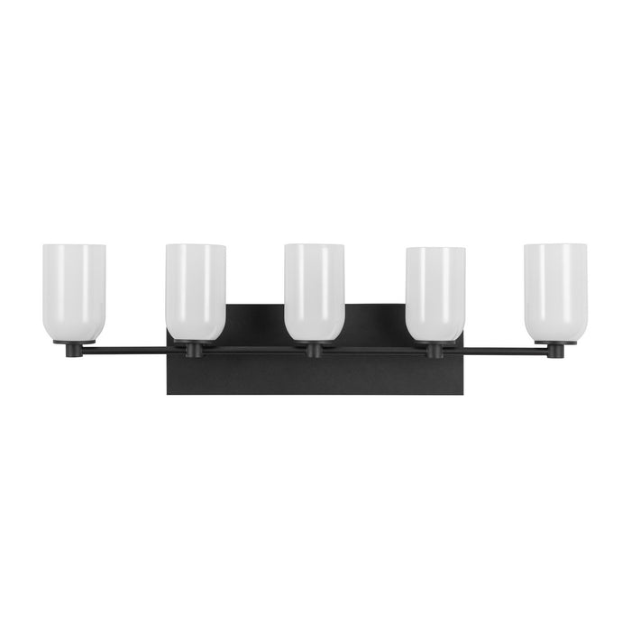 Kuzco Lighting VL57732-BK/GO Five Light Vanity, Black/Glossy Opal Glass