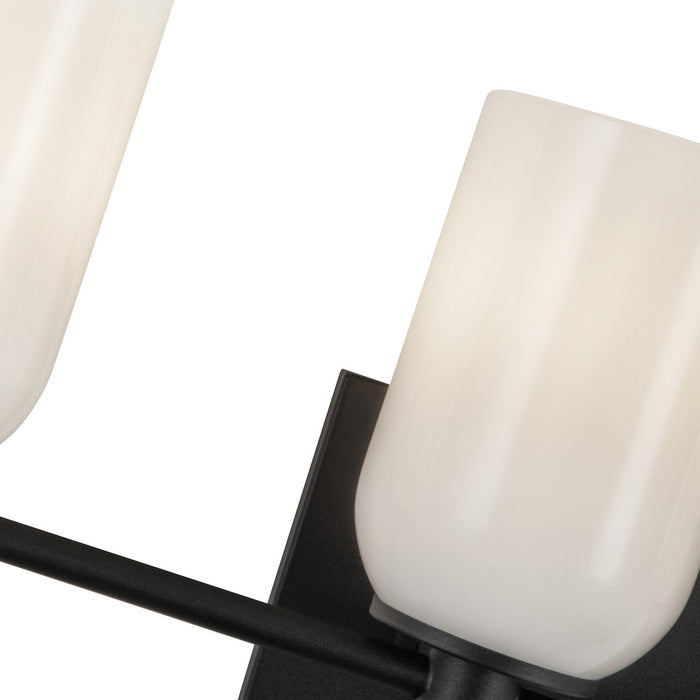 Kuzco Lighting VL57732-BK/GO Five Light Vanity, Black/Glossy Opal Glass