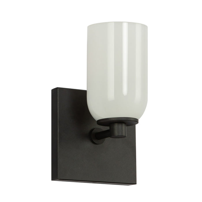 Kuzco Lighting WS57704-BK/GO One Light Wall Sconce, Black/Glossy Opal Glass