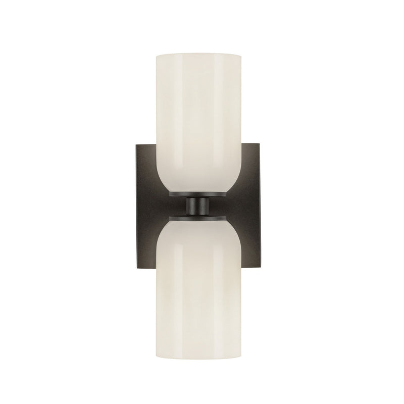 Kuzco Lighting WS57712-BK/GO Two Light Wall Sconce, Black/Glossy Opal Glass