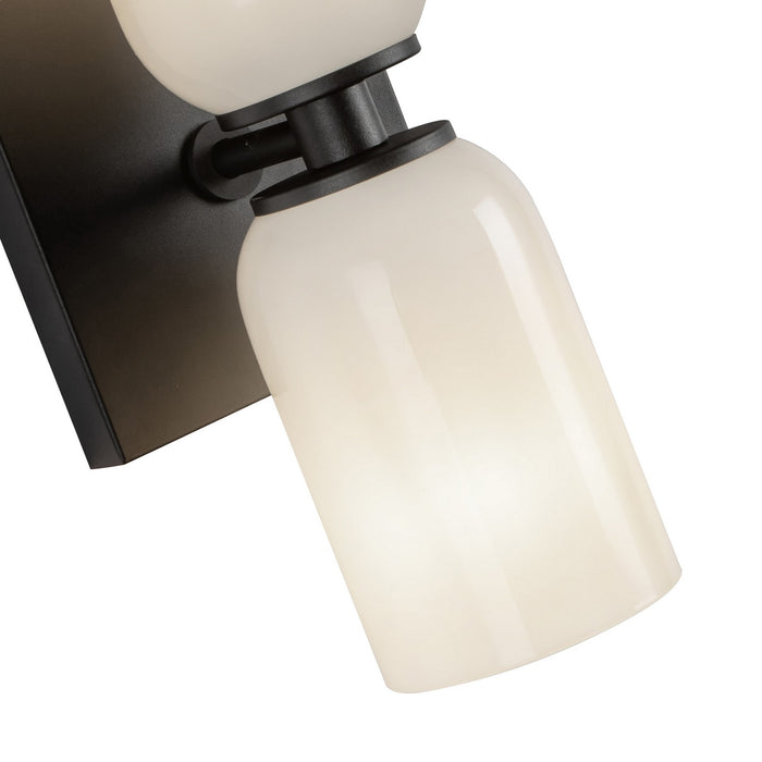 Kuzco Lighting WS57712-BK/GO Two Light Wall Sconce, Black/Glossy Opal Glass
