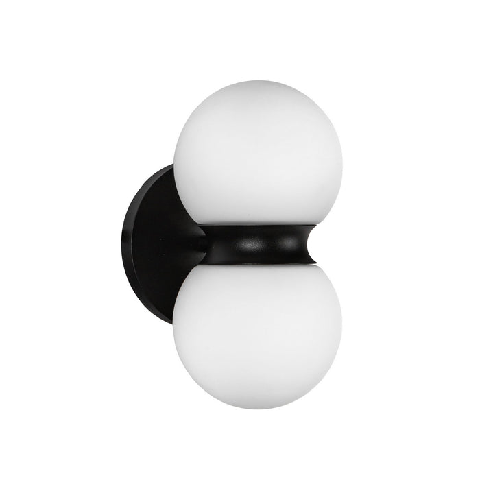 Kuzco Lighting EW77209-BK/OP LED Exterior Wall Mount, Black/Opal Glass