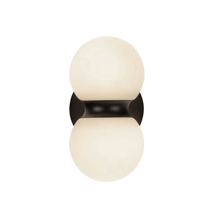 Kuzco Lighting EW77209-BK/OP LED Exterior Wall Mount, Black/Opal Glass