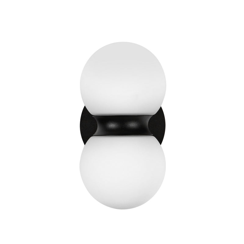 Kuzco Lighting EW77209-BK/OP LED Exterior Wall Mount, Black/Opal Glass