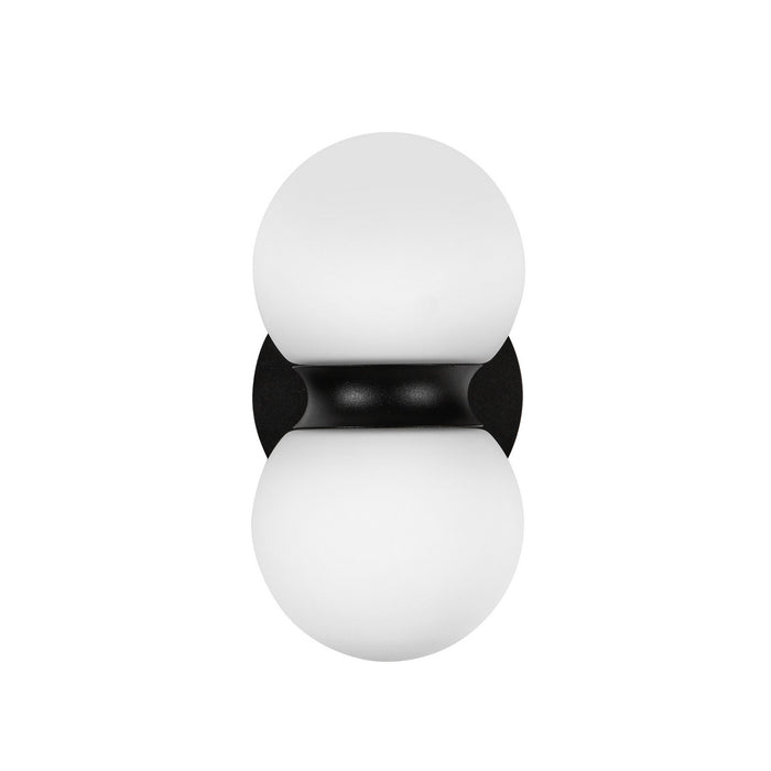Kuzco Lighting EW77209-BK/OP LED Exterior Wall Mount, Black/Opal Glass