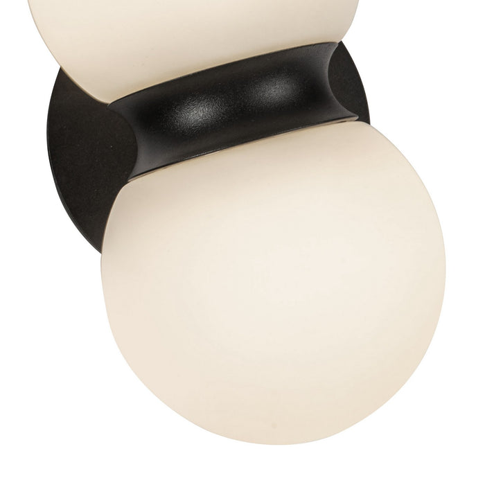 Kuzco Lighting EW77209-BK/OP LED Exterior Wall Mount, Black/Opal Glass