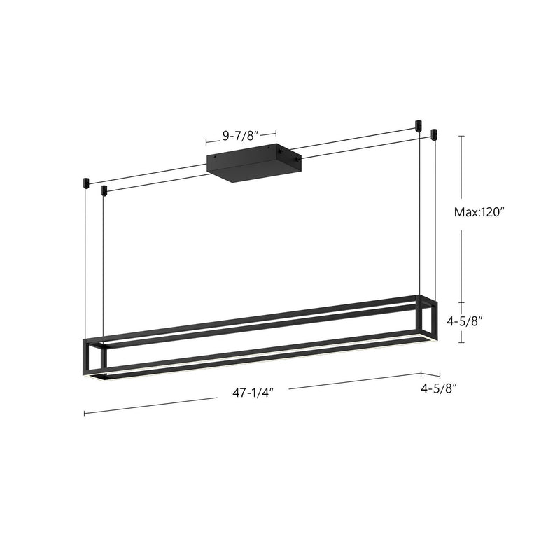 Kuzco Lighting LP45548-BK-UNV LED Linear Pendant, Black