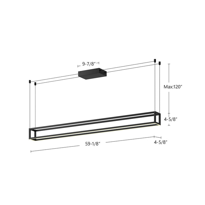 Kuzco Lighting LP45560-BK-UNV LED Linear Pendant, Black