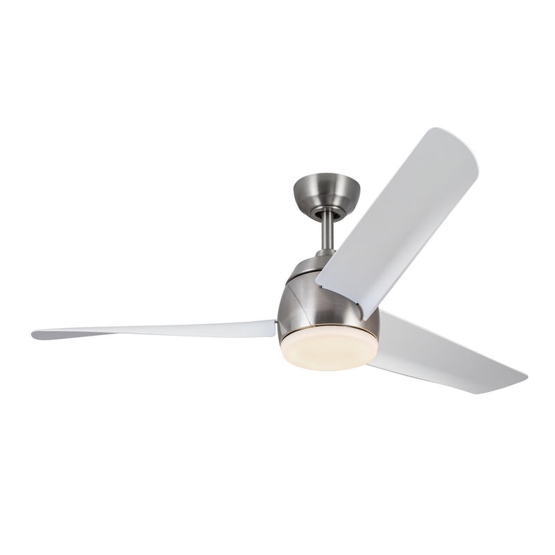 Kuzco Lighting CF91954-BN/WH 54" Ceiling Fan, Brushed Nickel/Matte White