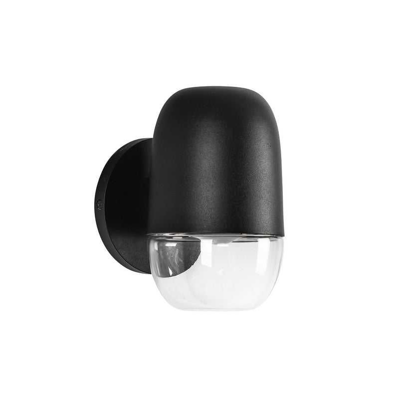 Kuzco Lighting EW38504-BK/CL LED Exterior Wall Mount, Black/Clear Glass